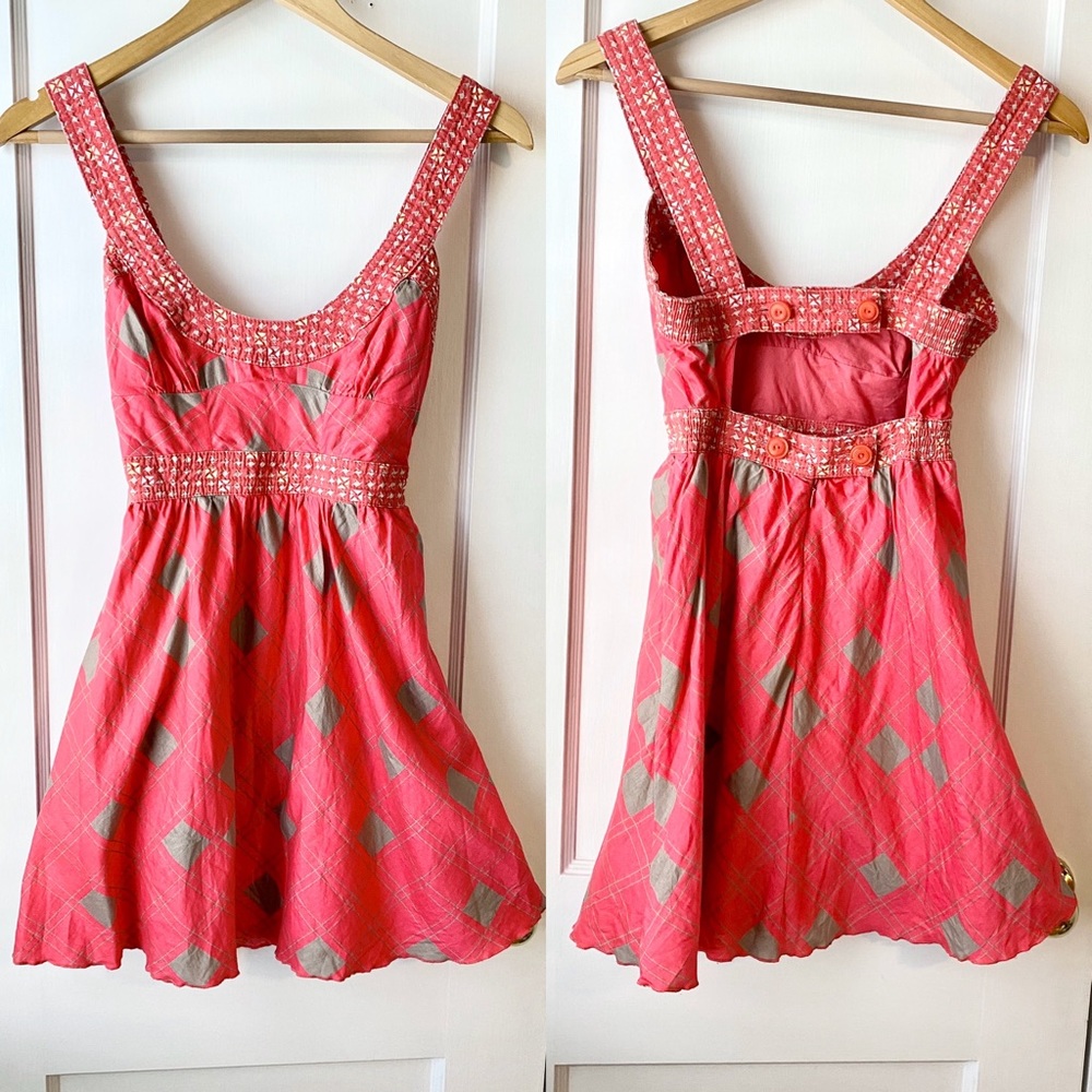 Free People adorable pink printed dress size 0